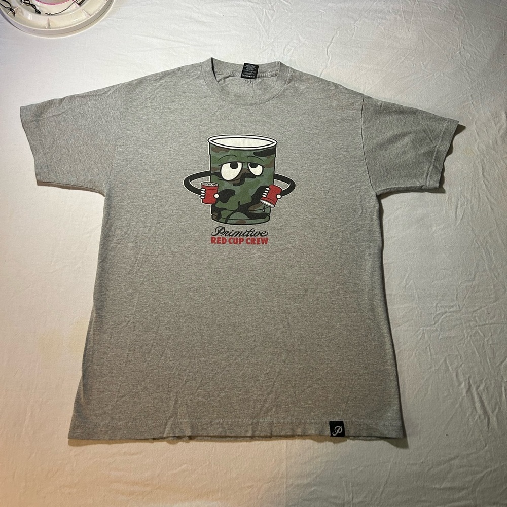 Primitive Streetwear Red cup crew gray t shirt